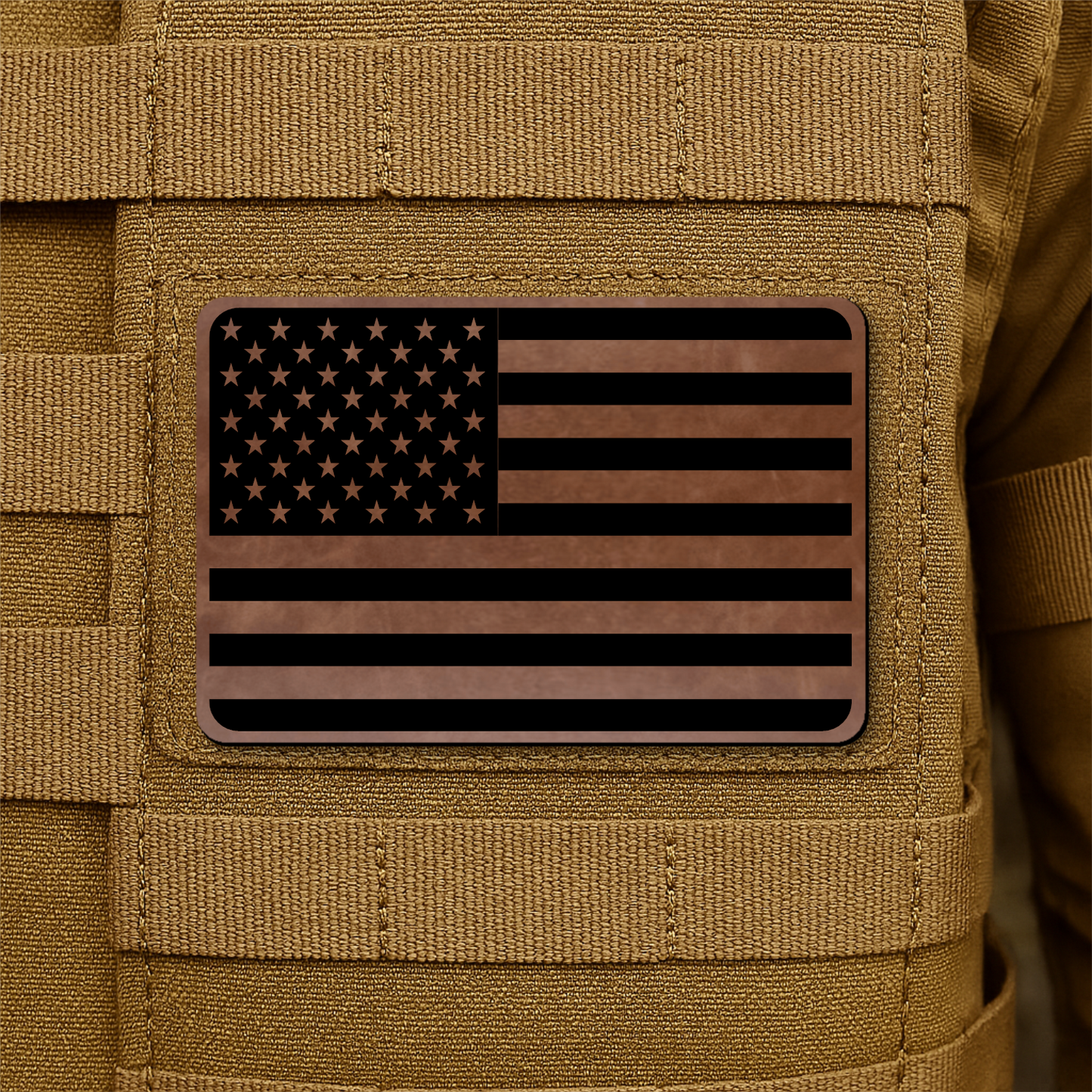 American Flag Tactical Engraved Patch 2"x3" Hook & Loop | Made in USA