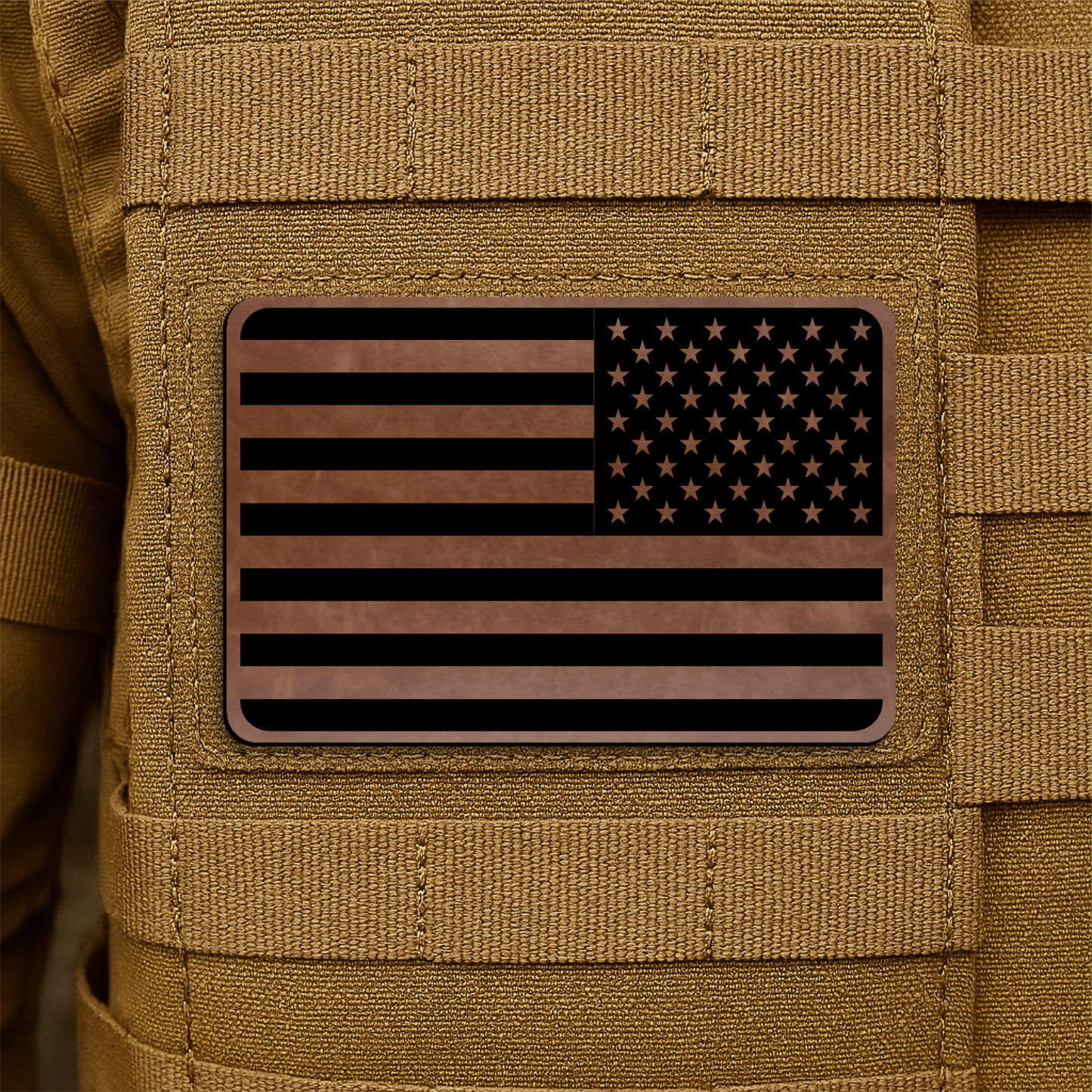 Reversed American Flag Tactical Engraved Patch 2"x3" Hook & Loop | Made in USA