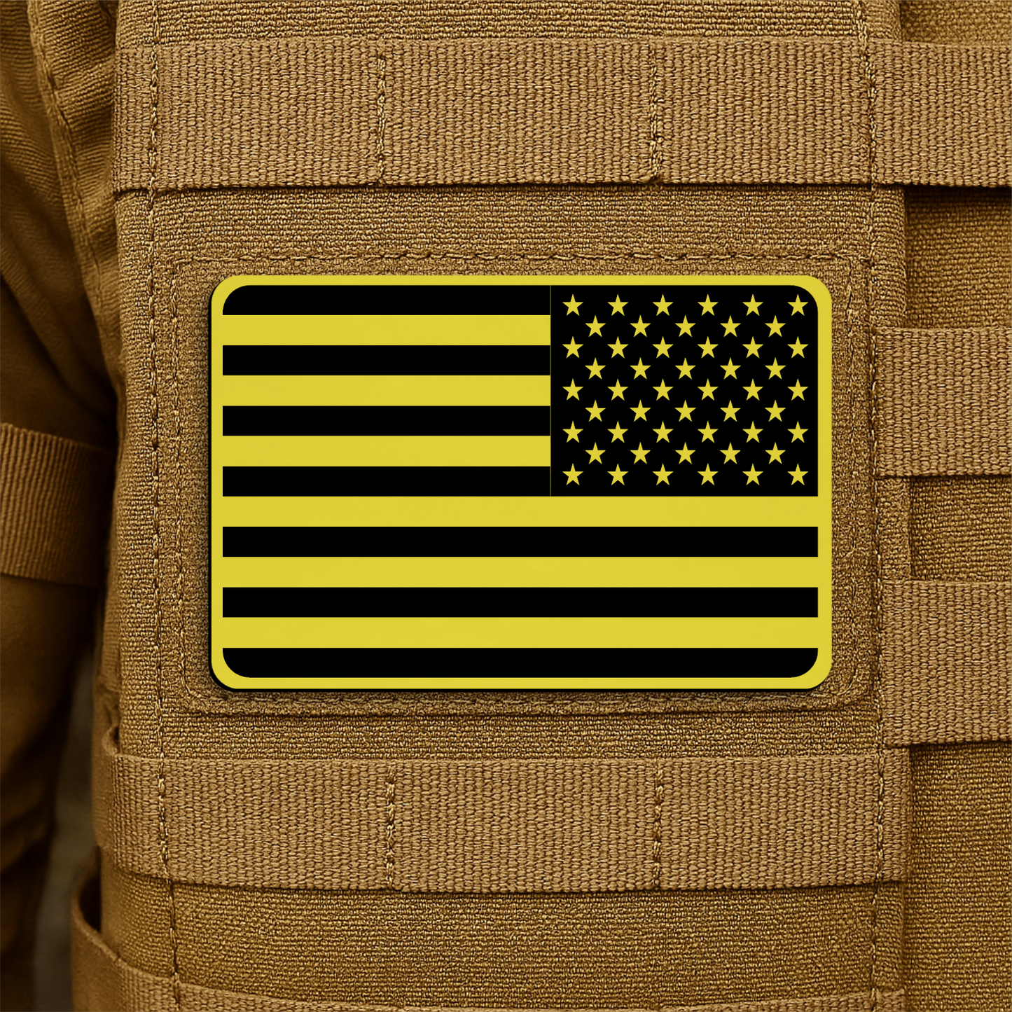 Reversed American Flag Tactical Engraved Patch 2"x3" Hook & Loop | Made in USA