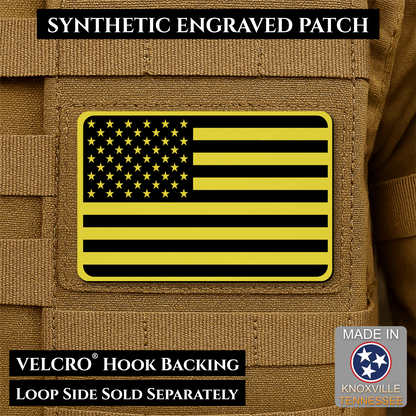 Tactical Synthetic American Flag Patch | Made in USA | VELCRO® Brand Hook Backing