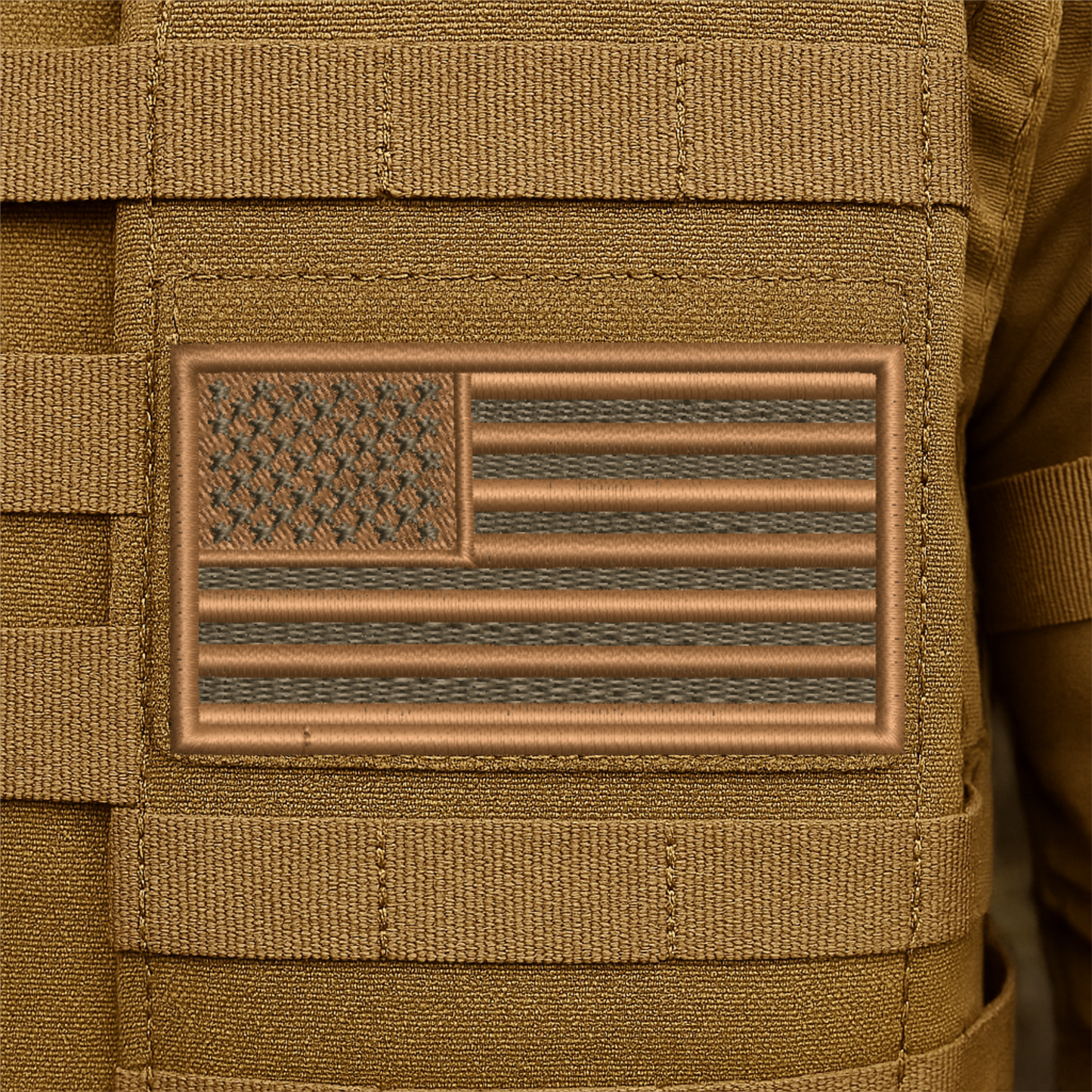 Tactical Tan American Flag Embroidered Morale Patch