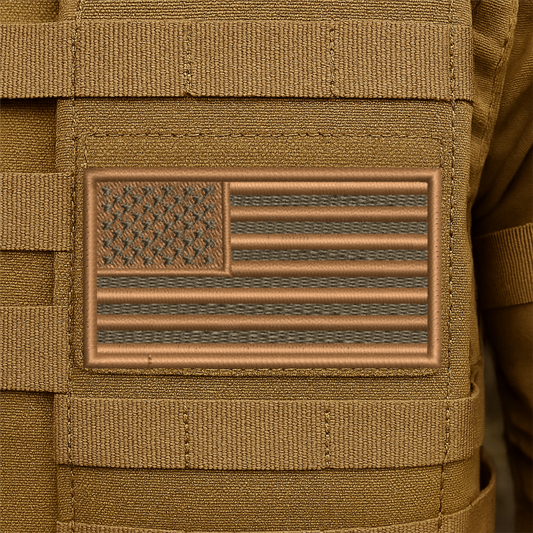Tactical Tan American Flag Embroidered Morale Patch