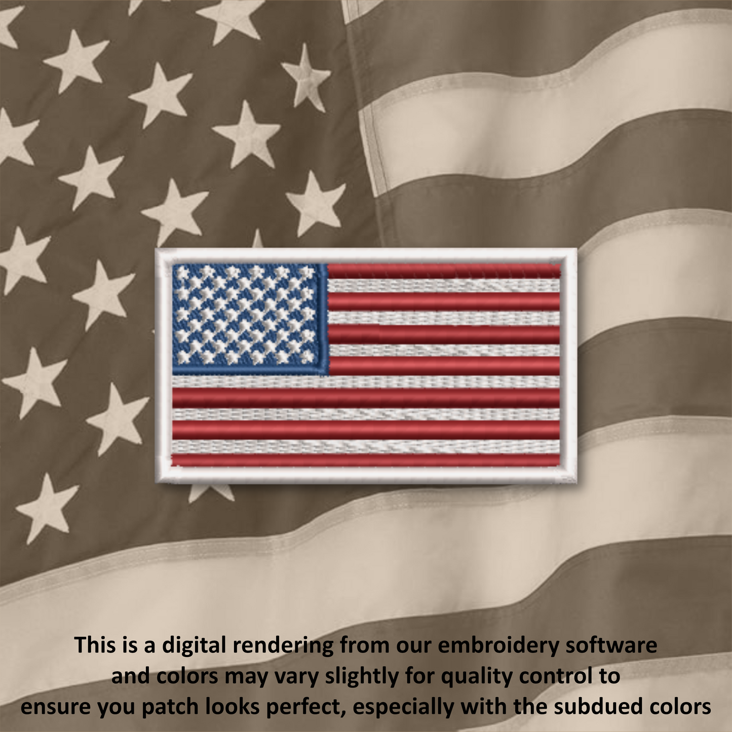 American Flag Iron-On Patch – Embroidered USA Flag Patch for Hats, Bags, Jackets & Gear | Multiple Colors & Sizes