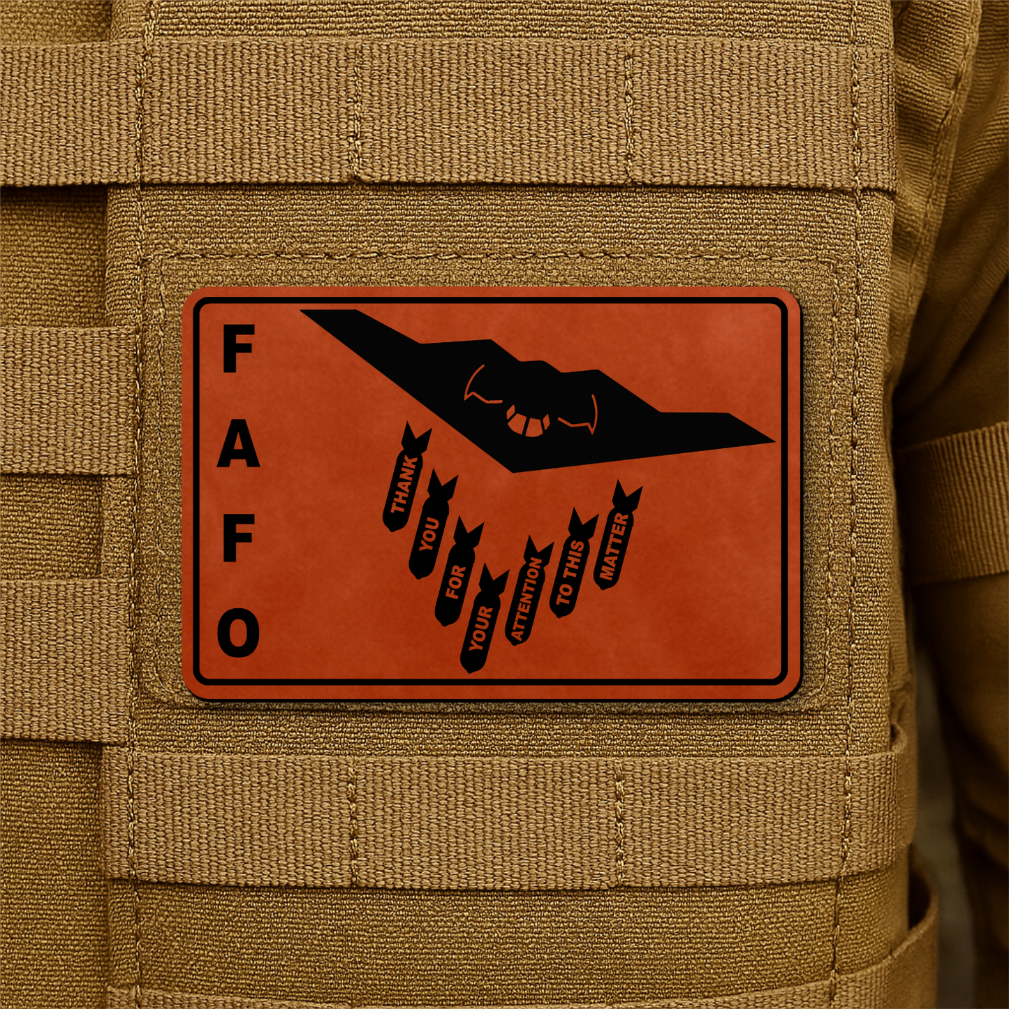 Thank You For Your Attention To This Matter B2 Bomber Funny Morale Patch 2"x3" Hook & Loop | Made in USA