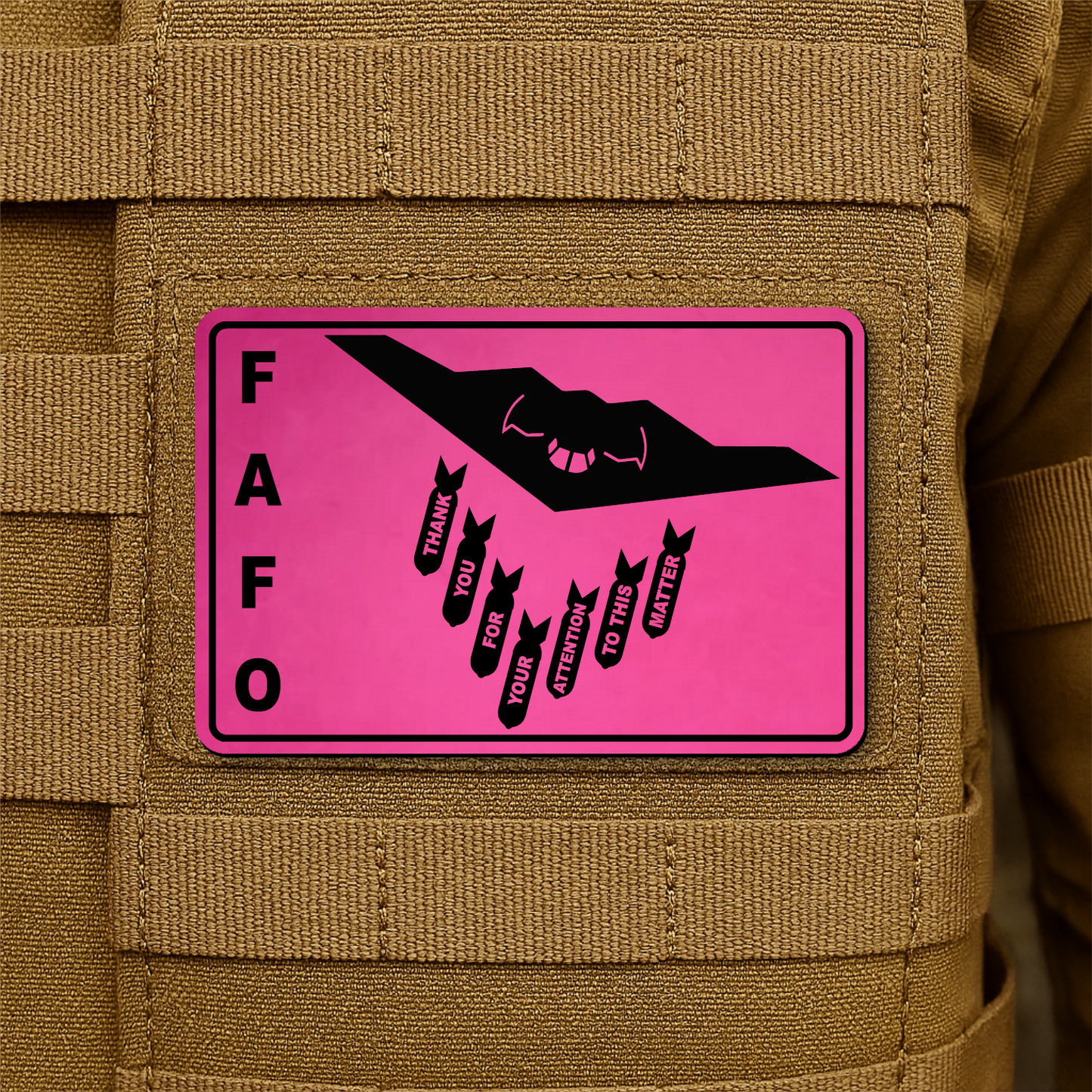 Thank You For Your Attention To This Matter B2 Bomber Funny Morale Patch 2"x3" Hook & Loop | Made in USA