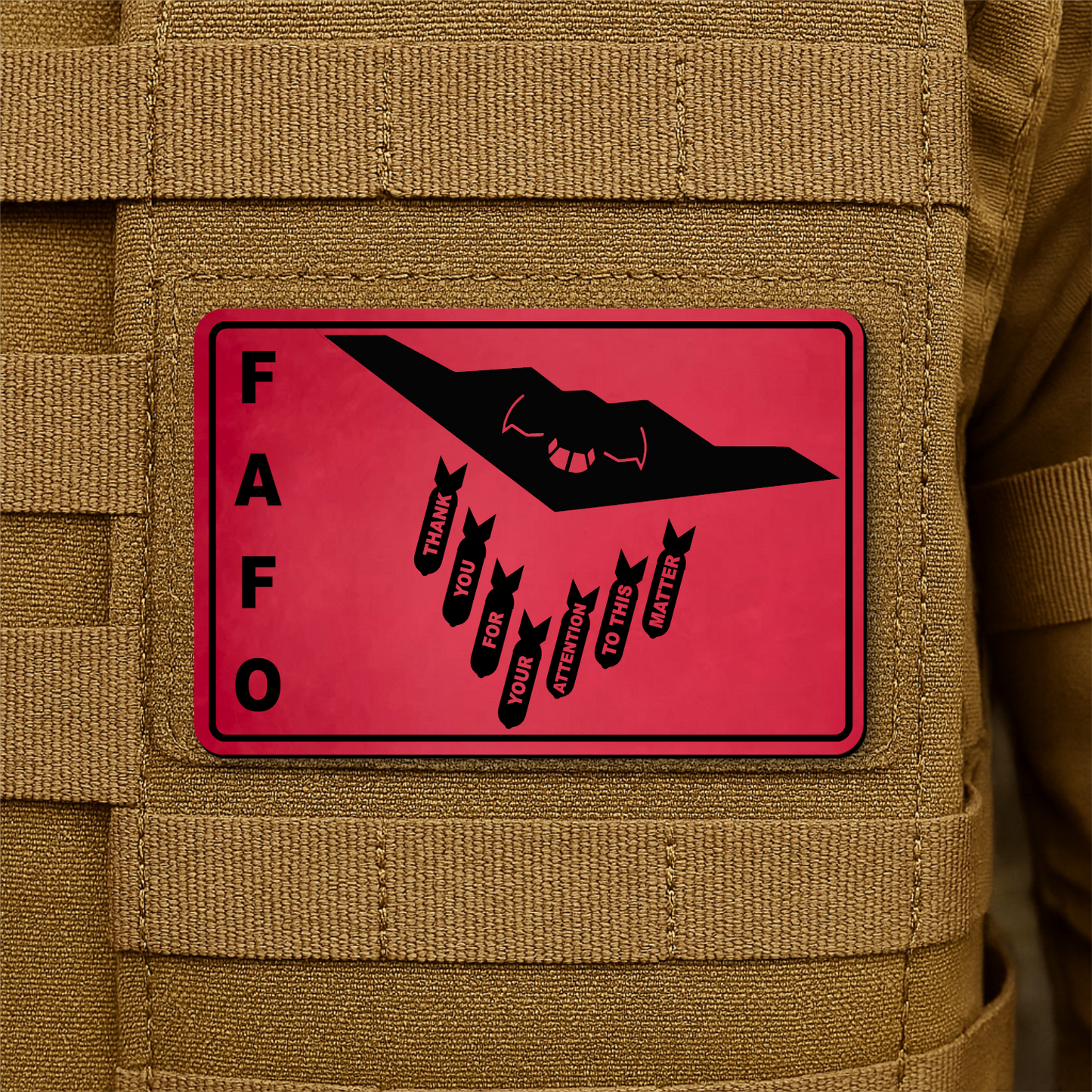 Thank You For Your Attention To This Matter B2 Bomber Funny Morale Patch 2"x3" Hook & Loop | Made in USA
