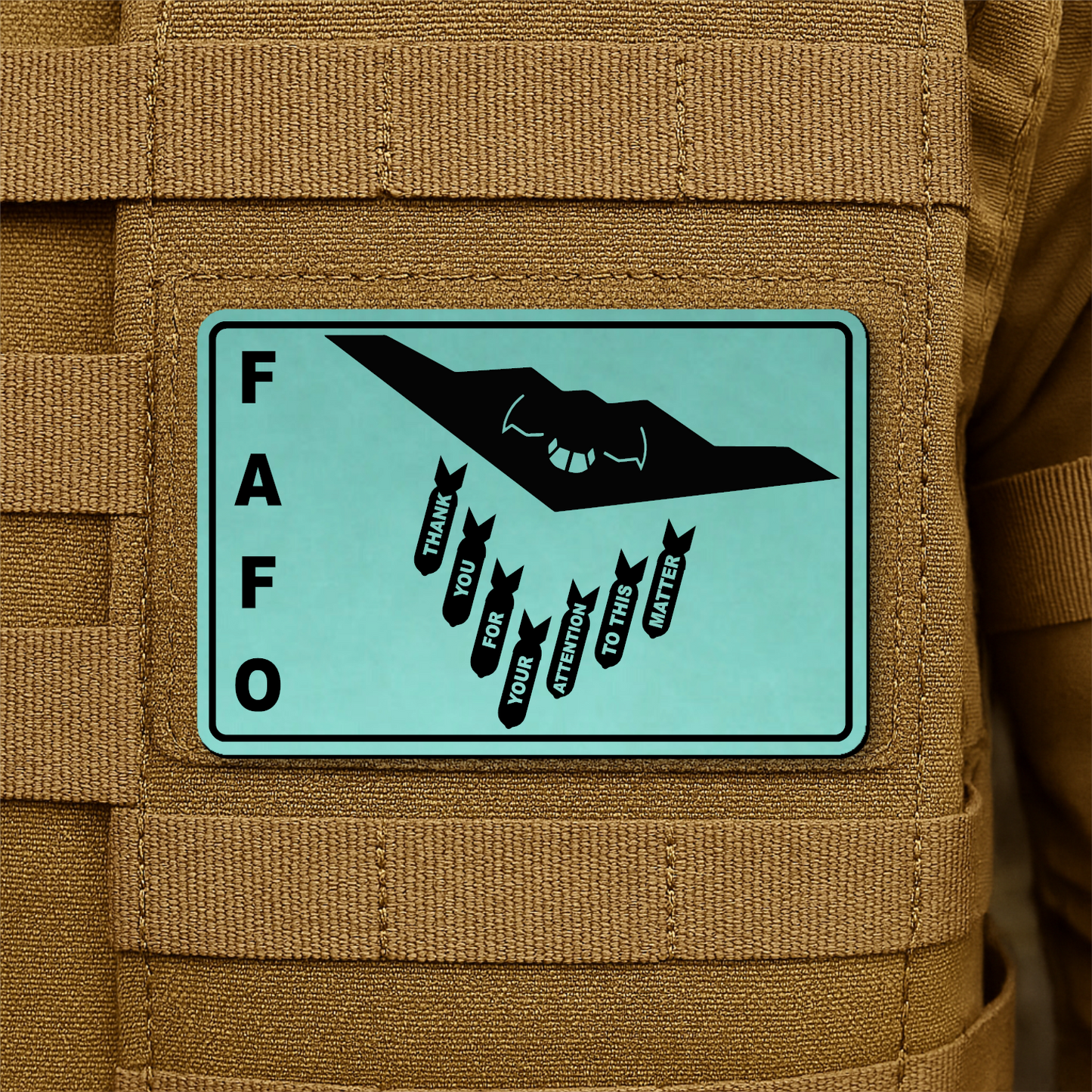 Thank You For Your Attention To This Matter B2 Bomber Funny Morale Patch 2"x3" Hook & Loop | Made in USA