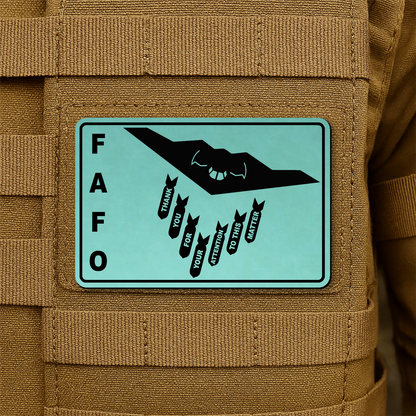 Thank You For Your Attention To This Matter B2 Bomber Funny Morale Patch 2"x3" Hook & Loop | Made in USA