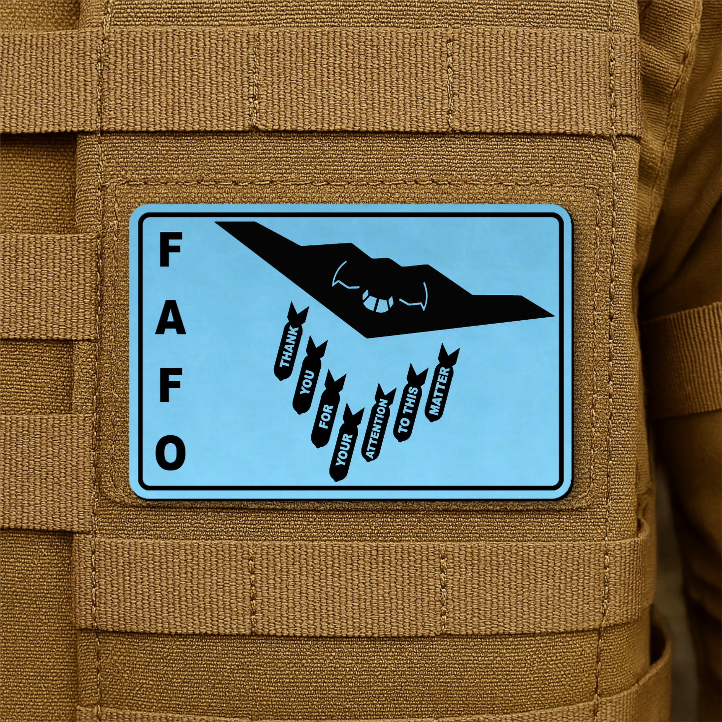 Thank You For Your Attention To This Matter B2 Bomber Funny Morale Patch 2"x3" Hook & Loop | Made in USA