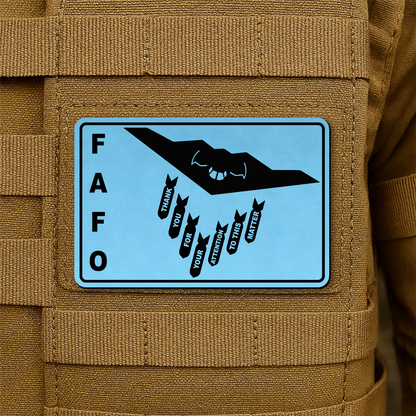 Thank You For Your Attention To This Matter B2 Bomber Funny Morale Patch 2"x3" Hook & Loop | Made in USA