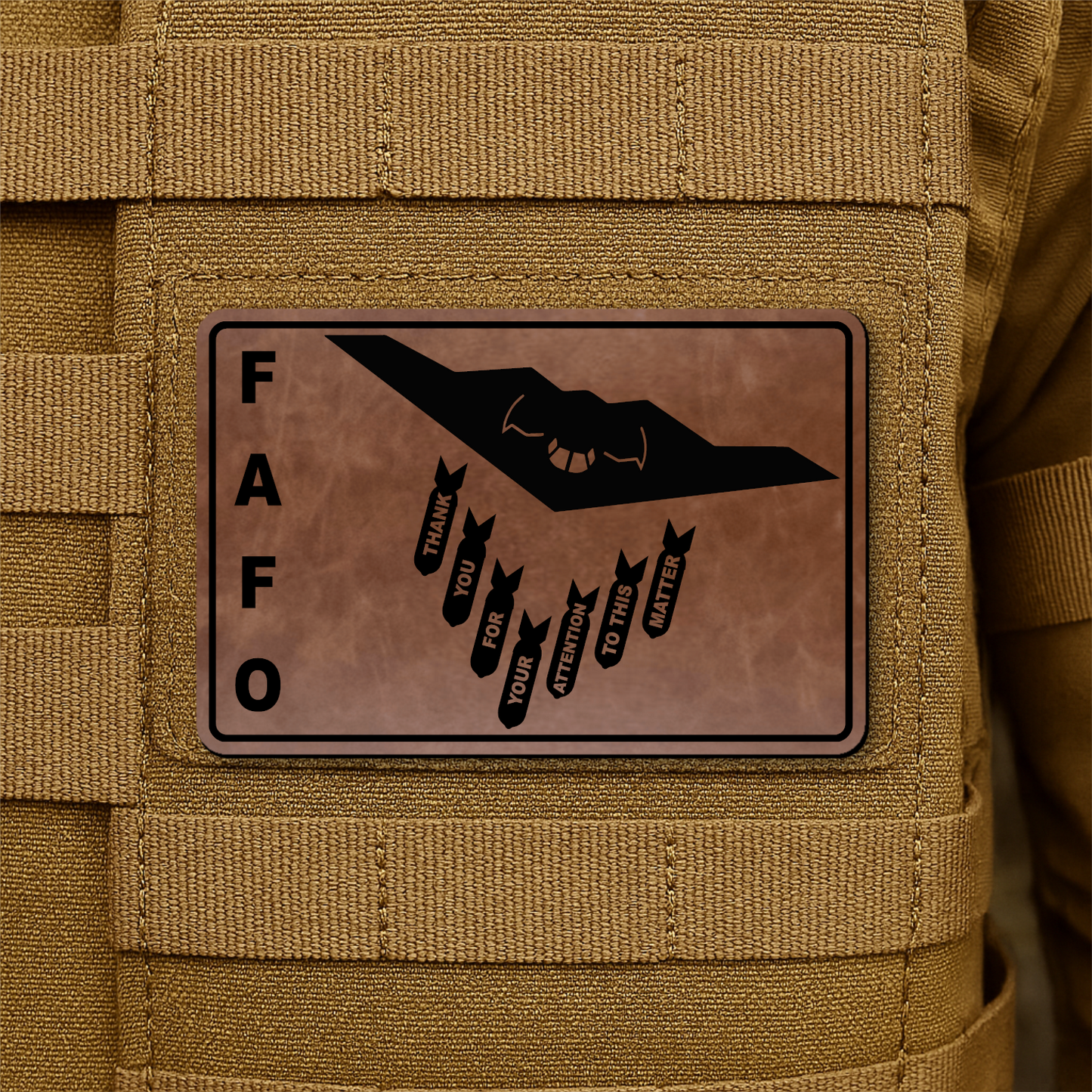 Thank You For Your Attention To This Matter B2 Bomber Funny Morale Patch 2"x3" Hook & Loop | Made in USA