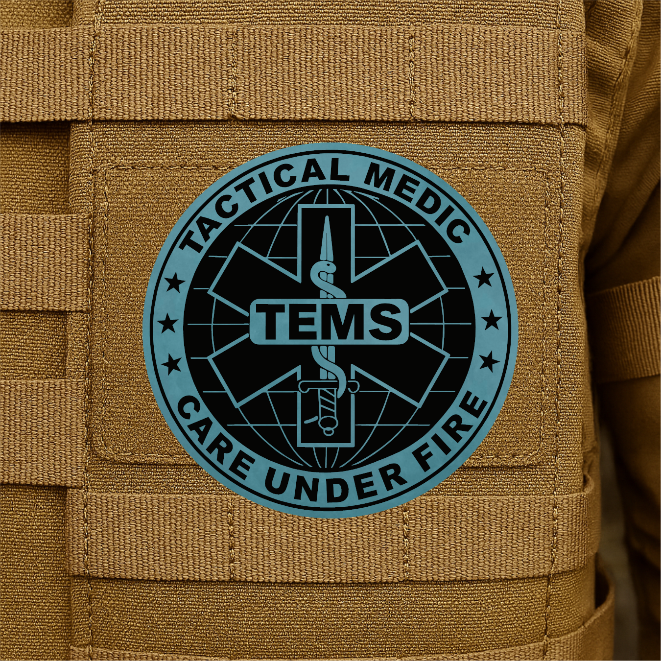 Tactical EMS TEMS Medic Morale Patch – 3” Round Hook & Loop Patch | Care Under Fire | Made in USA