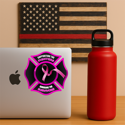Firefighter Breast Cancer Awareness Sticker – Pink Ribbon