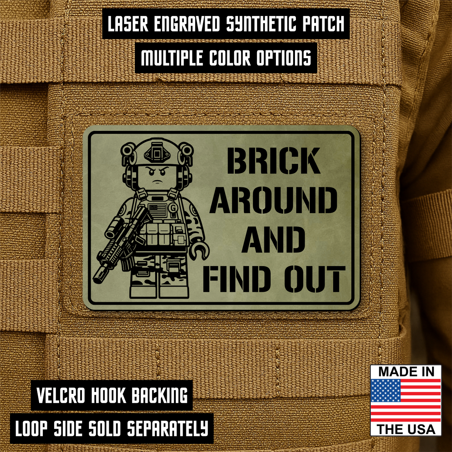 Brick Around & Find Out Morale Patch 2"x3" Hook & Loop | Made in USA