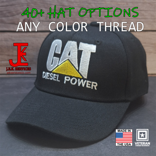 Cat Diesel Power Embroidered Snapback & Flexfit Caps