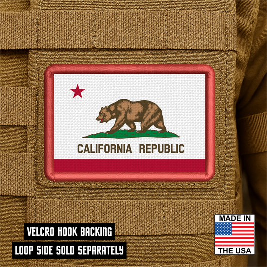 California State Flag Patch 2"x3" Hook & Loop | Made in USA