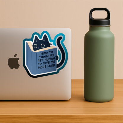 Funny Cat “How to Train My Human” Sticker Decal