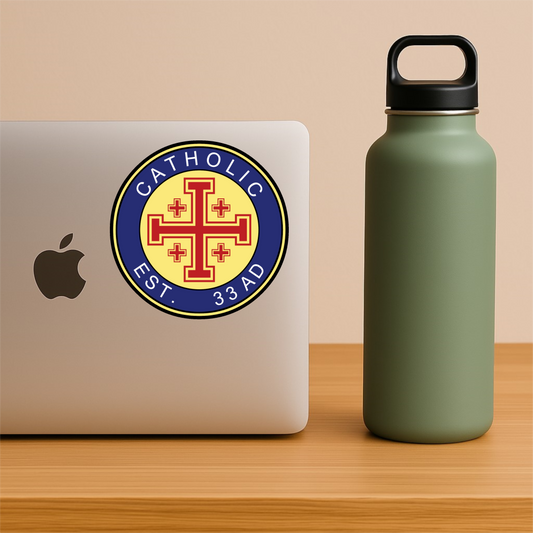 Catholic Seal Sticker – Religious Vinyl Decal, Waterproof Faith Symbol
