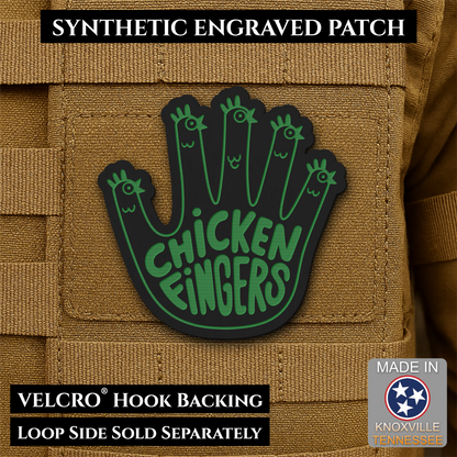 Chicken Fingers Funny Morale Patch, 2.5" | Made in USA | VELCRO® Brand Hook Backing
