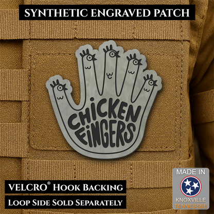 Chicken Fingers Funny Morale Patch, 2.5" | Made in USA | VELCRO® Brand Hook Backing