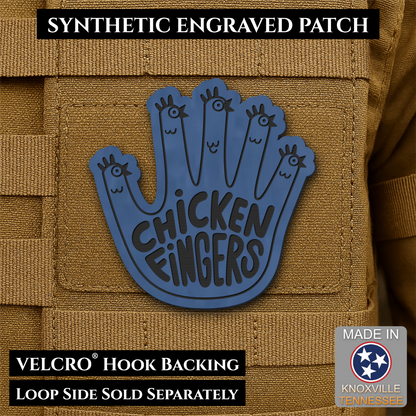 Chicken Fingers Funny Morale Patch, 2.5" | Made in USA | VELCRO® Brand Hook Backing