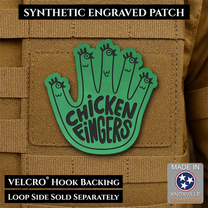 Chicken Fingers Funny Morale Patch, 2.5" | Made in USA | VELCRO® Brand Hook Backing