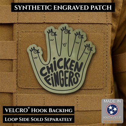 Chicken Fingers Funny Morale Patch, 2.5" | Made in USA | VELCRO® Brand Hook Backing