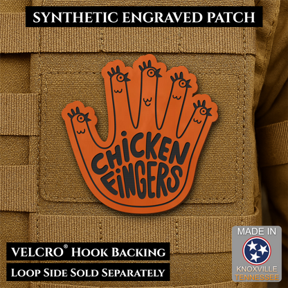 Chicken Fingers Funny Morale Patch, 2.5" | Made in USA | VELCRO® Brand Hook Backing