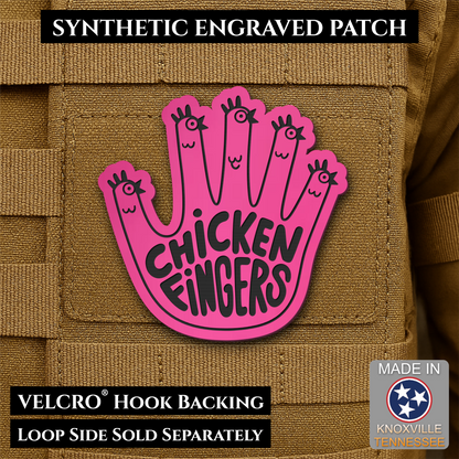Chicken Fingers Funny Morale Patch, 2.5" | Made in USA | VELCRO® Brand Hook Backing