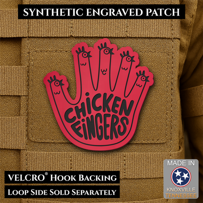 Chicken Fingers Funny Morale Patch, 2.5" | Made in USA | VELCRO® Brand Hook Backing