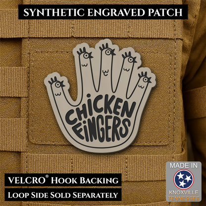 Chicken Fingers Funny Morale Patch, 2.5" | Made in USA | VELCRO® Brand Hook Backing