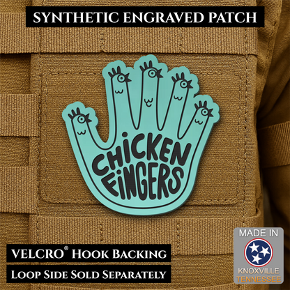 Chicken Fingers Funny Morale Patch, 2.5" | Made in USA | VELCRO® Brand Hook Backing