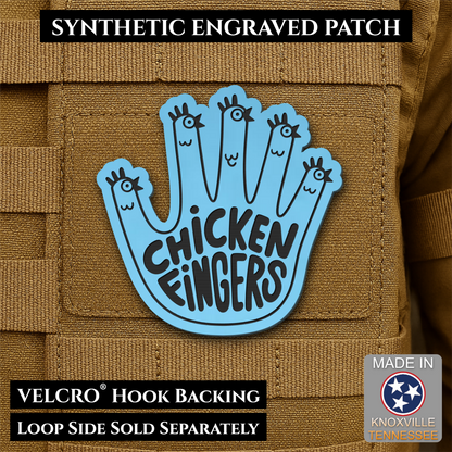 Chicken Fingers Funny Morale Patch, 2.5" | Made in USA | VELCRO® Brand Hook Backing