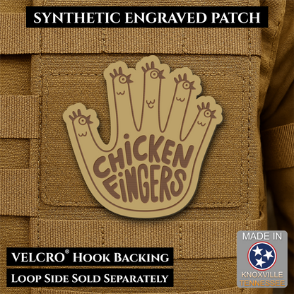 Chicken Fingers Funny Morale Patch, 2.5" | Made in USA | VELCRO® Brand Hook Backing