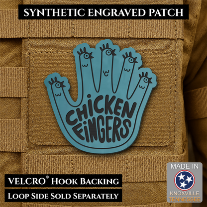 Chicken Fingers Funny Morale Patch, 2.5" | Made in USA | VELCRO® Brand Hook Backing