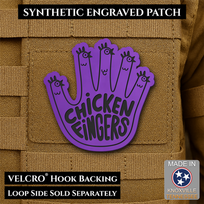 Chicken Fingers Funny Morale Patch, 2.5" | Made in USA | VELCRO® Brand Hook Backing