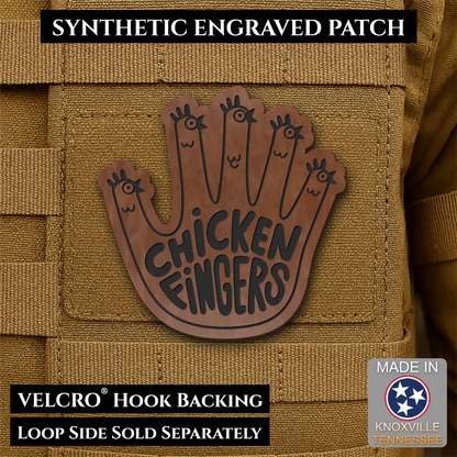 Chicken Fingers Funny Morale Patch, 2.5" | Made in USA | VELCRO® Brand Hook Backing