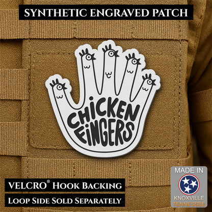 Chicken Fingers Funny Morale Patch, 2.5" | Made in USA | VELCRO® Brand Hook Backing