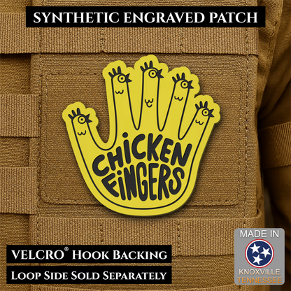 Chicken Fingers Funny Morale Patch, 2.5" | Made in USA | VELCRO® Brand Hook Backing