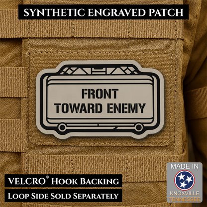 Claymore Mine “Front Toward Enemy” Funny Morale Patch | Made in USA | VELCRO® Brand Hook Backing