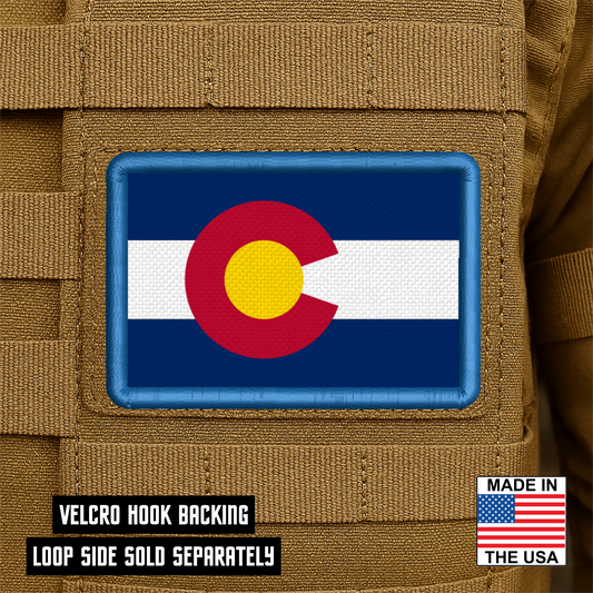 Colorado State Flag Patch 2"x3" Hook & Loop | Made in USA