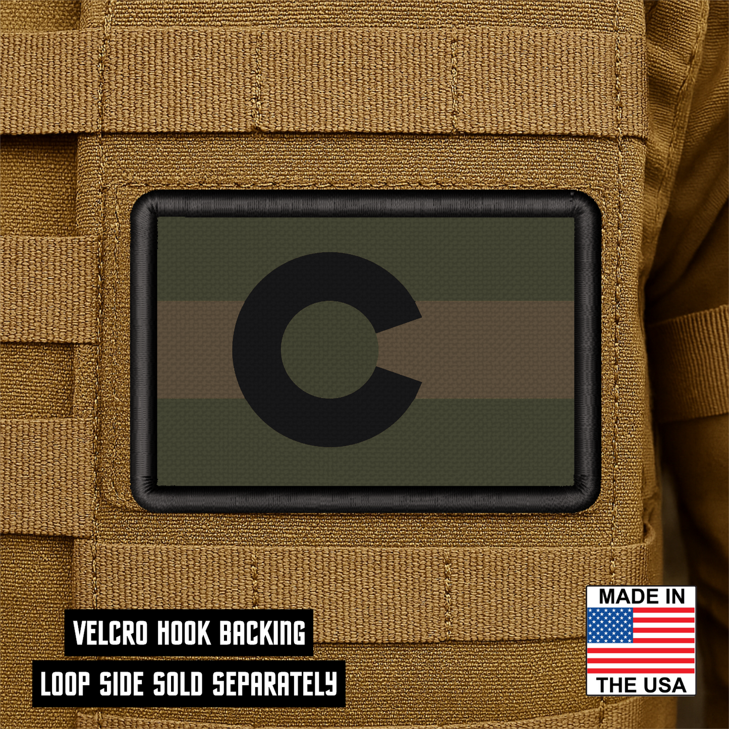 Colorado State Flag Patch 2"x3" Hook & Loop | Made in USA