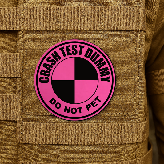 Crash Test Dummy Funny Morale Patch 3" Round Hook & Loop | Made in USA