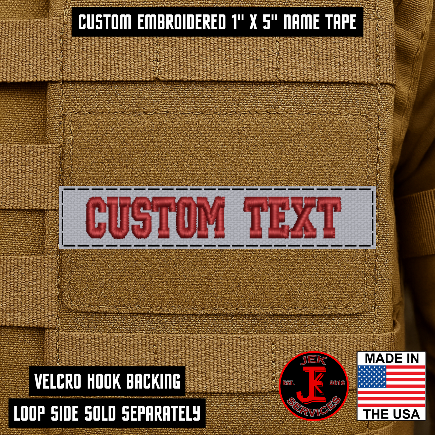 Custom Embroidered Name Tapes | Tactical Velcro Name Gear ID Tag