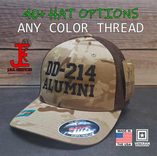 DD-214 Alumni Embroidered Snapback & Flexfit Caps