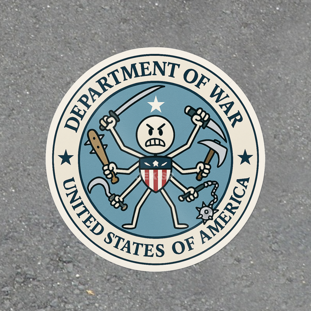 Department of War glossy vinyl laptop sticker