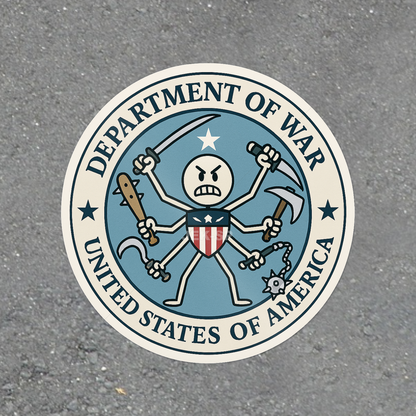 Department of War glossy vinyl laptop sticker