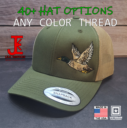 Flying Mallard Embroidered Snapback & Flexfit Caps