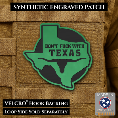 Don't Fuck With Texas Funny Morale Patch, 3" Round-ish | Made in USA | VELCRO® Brand Hook Backing
