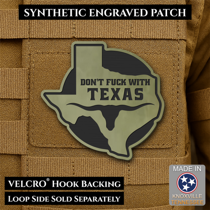 Don't Fuck With Texas Funny Morale Patch, 3" Round-ish | Made in USA | VELCRO® Brand Hook Backing